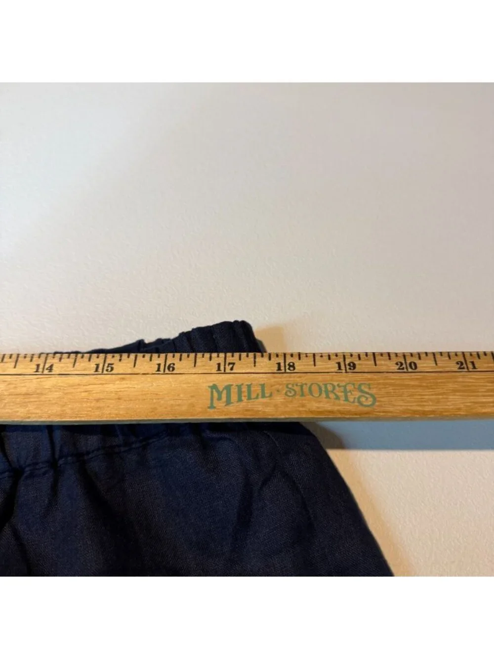 Quince Women XL 100% Linen Pants Tapered Ankle Pull On Navy Blue Stretch Waist